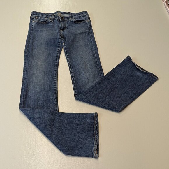 AG Adriano Goldschmied Bootcut Low-Rise Jeans Size 26R Medium Wash - Picture 1 of 13